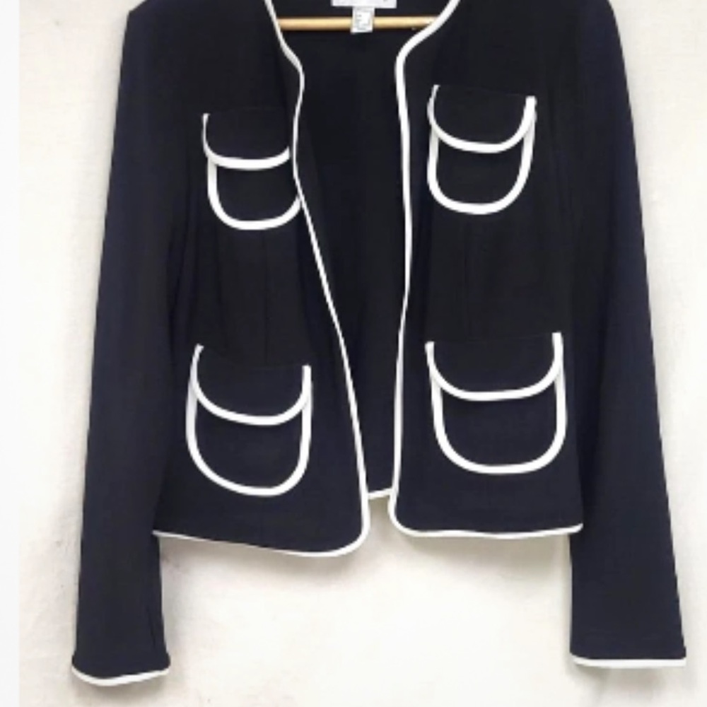 Joseph Ribkoff Black Blazer with White Trim